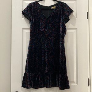 Loft velvet flower print dress